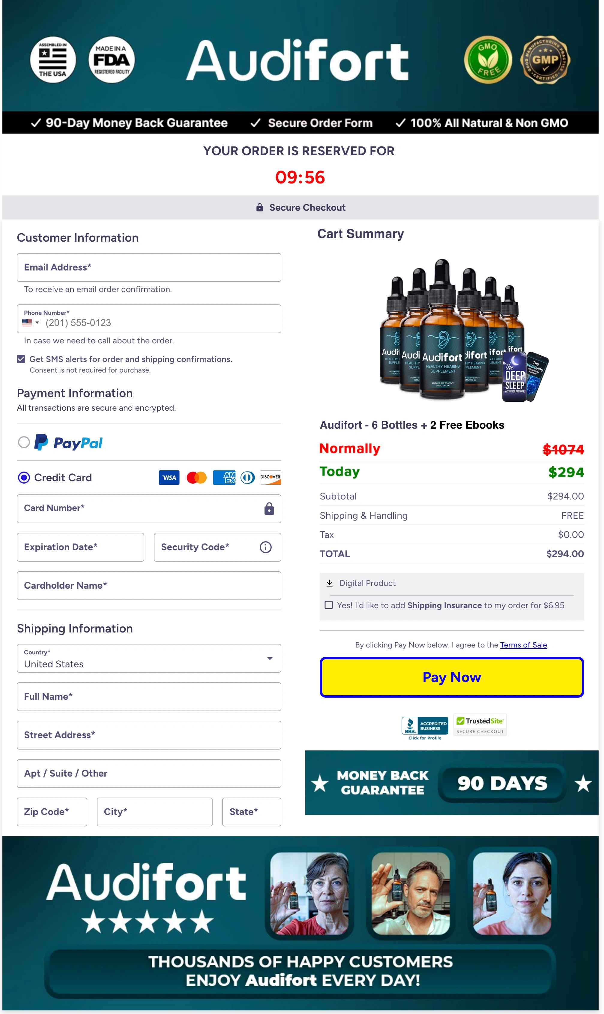 Audifort-checkout-page